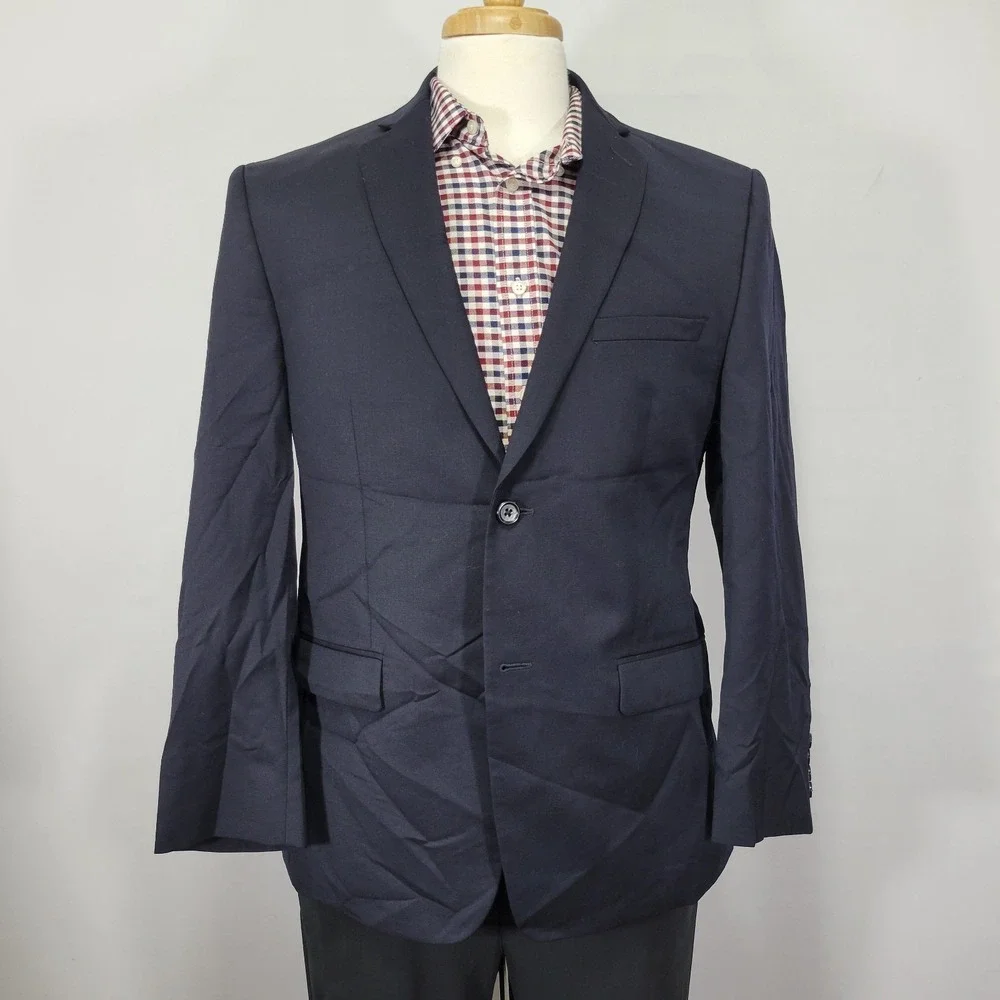 Joseph Abboud Men's‎ Sport Coat Blazer Two Button Navy Twill Wool Size 40S